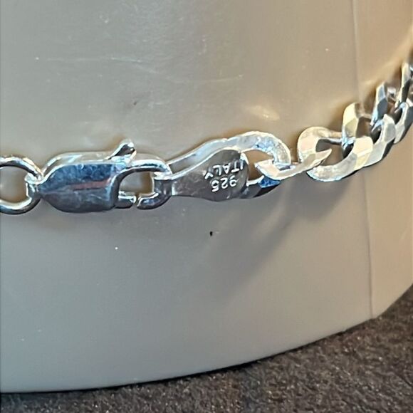 7.5 inch 5 mm 925 Italian sterling silver Cuban bracelet - Picture 7 of 11